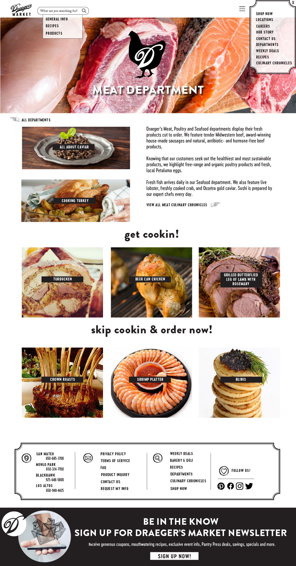 Meat Department Landing page mockup