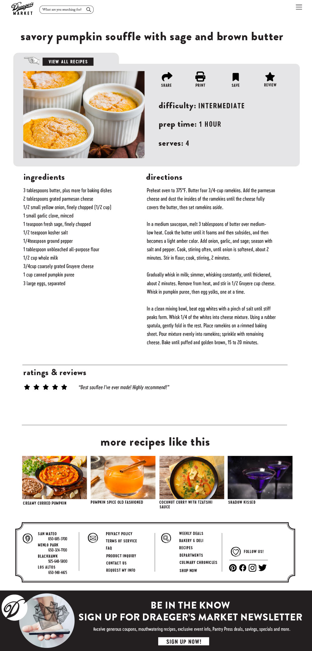 Recipe individual page mockup